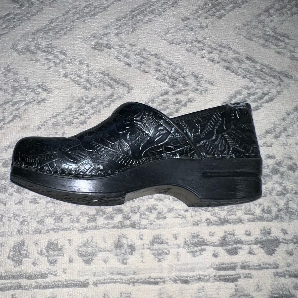 Dansko Professional Black Tooled Clogs View 4